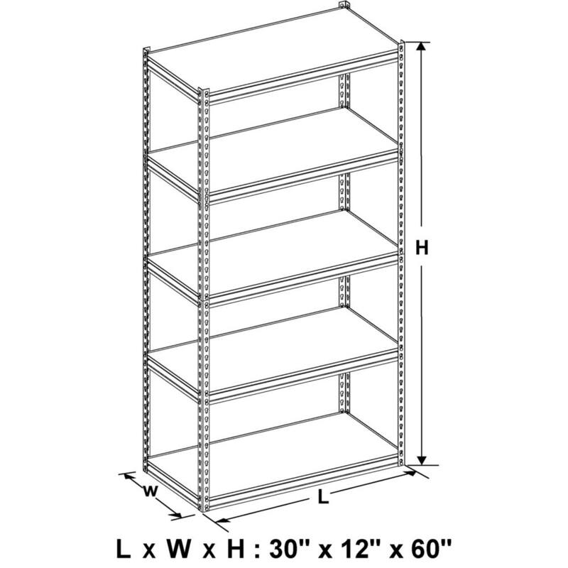 White 5-Tier Adjustable Steel Storage Rack Z66783