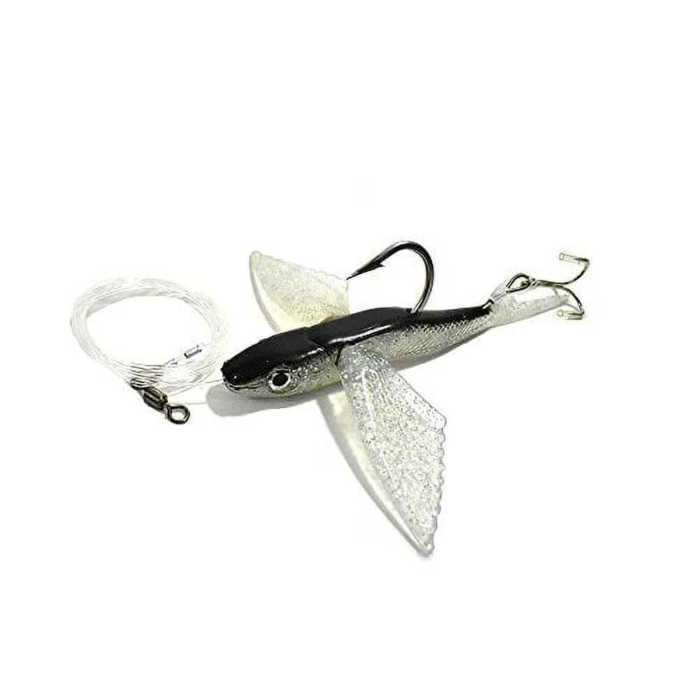 8" Flying Fish Lure Rigged with Stinger Hook (Black) C350424