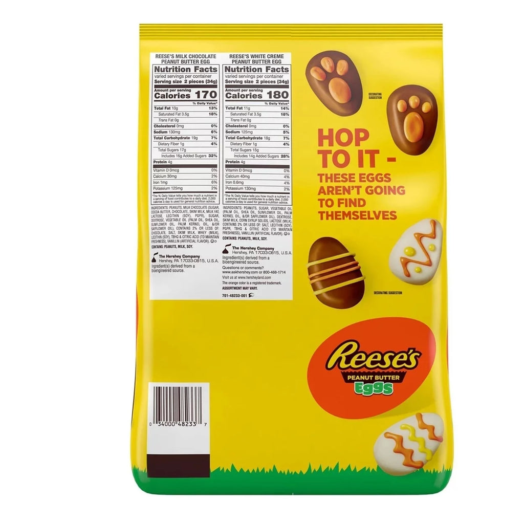 Milk White Creme Peanut Butter Easter Egg Variety 88.2 Oz 145 Pieces H789