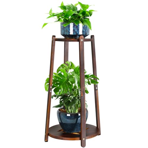 2 Tier Round Bamboo Plant Stand 12 Inch G7402