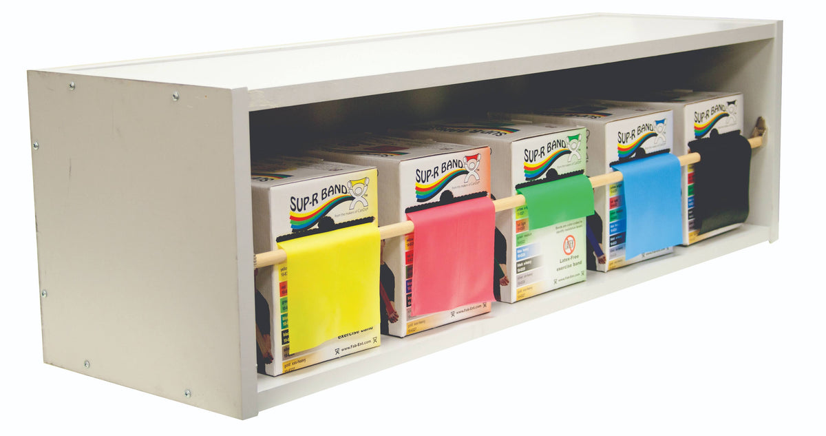 Wood Exercise Band Rack, 5 Rolls, Latex Free Set I2925