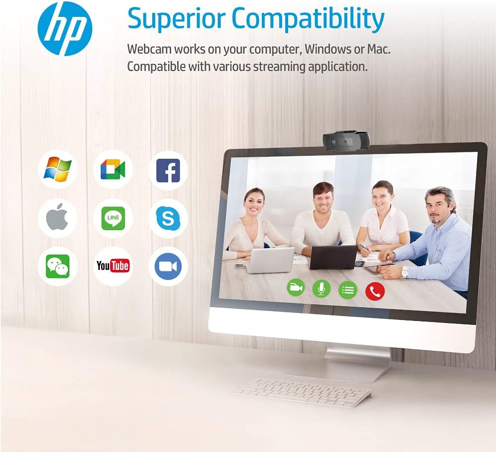 720P HD Webcam with Built-in Microphone D722883