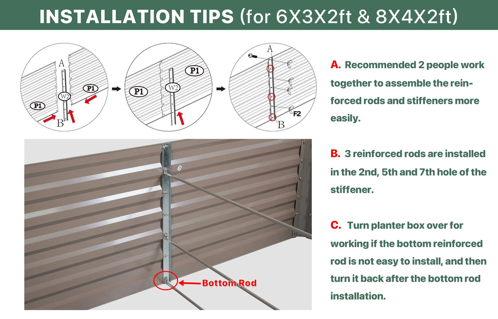 Galvanized Steel Raised Garden Bed 6x3x2 ft Brown L48192