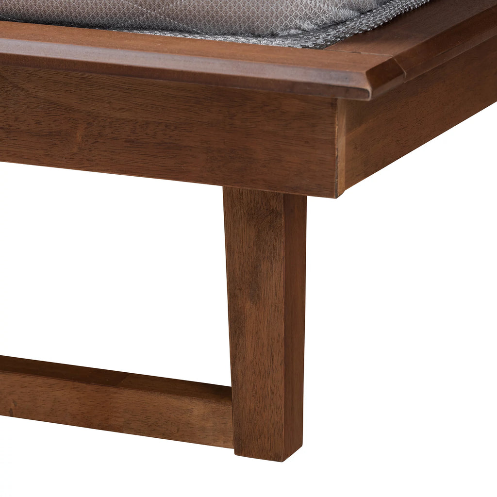King Size Ash Walnut Finished Wood Platform Bed F1243