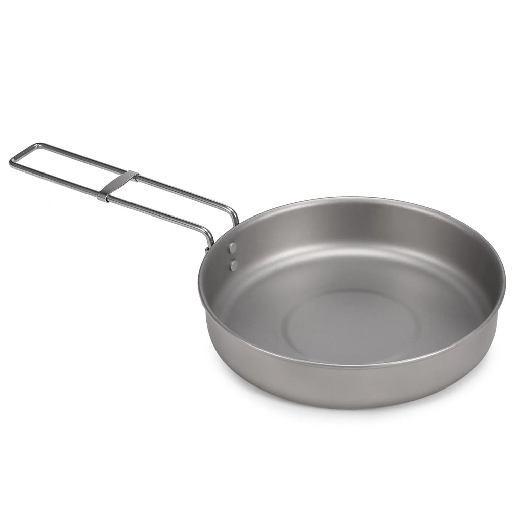 Titanium Pot and Fry Pan Set with Lid and Foldable Handles E292234