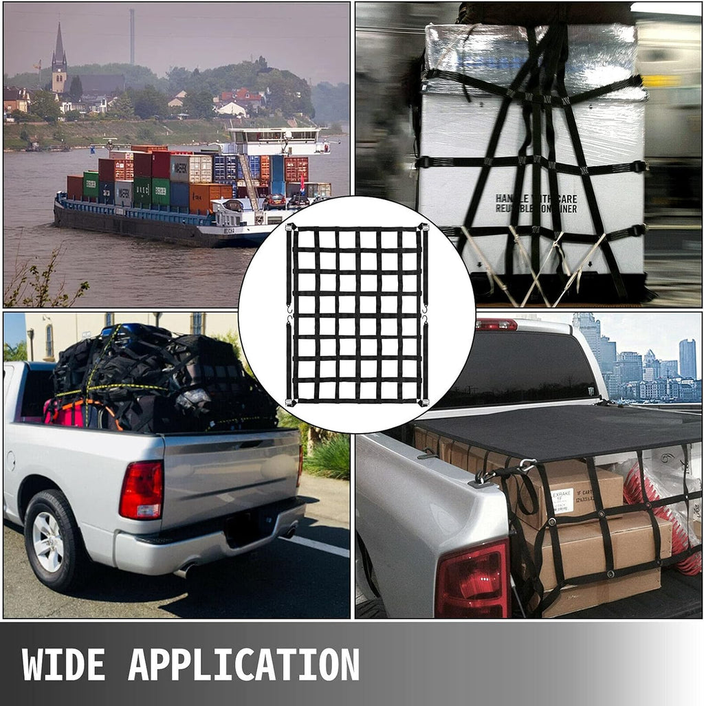 Heavy Duty Truck Bed Cargo Net with S-Hooks, 1100LBS, Pack of 2 X3335