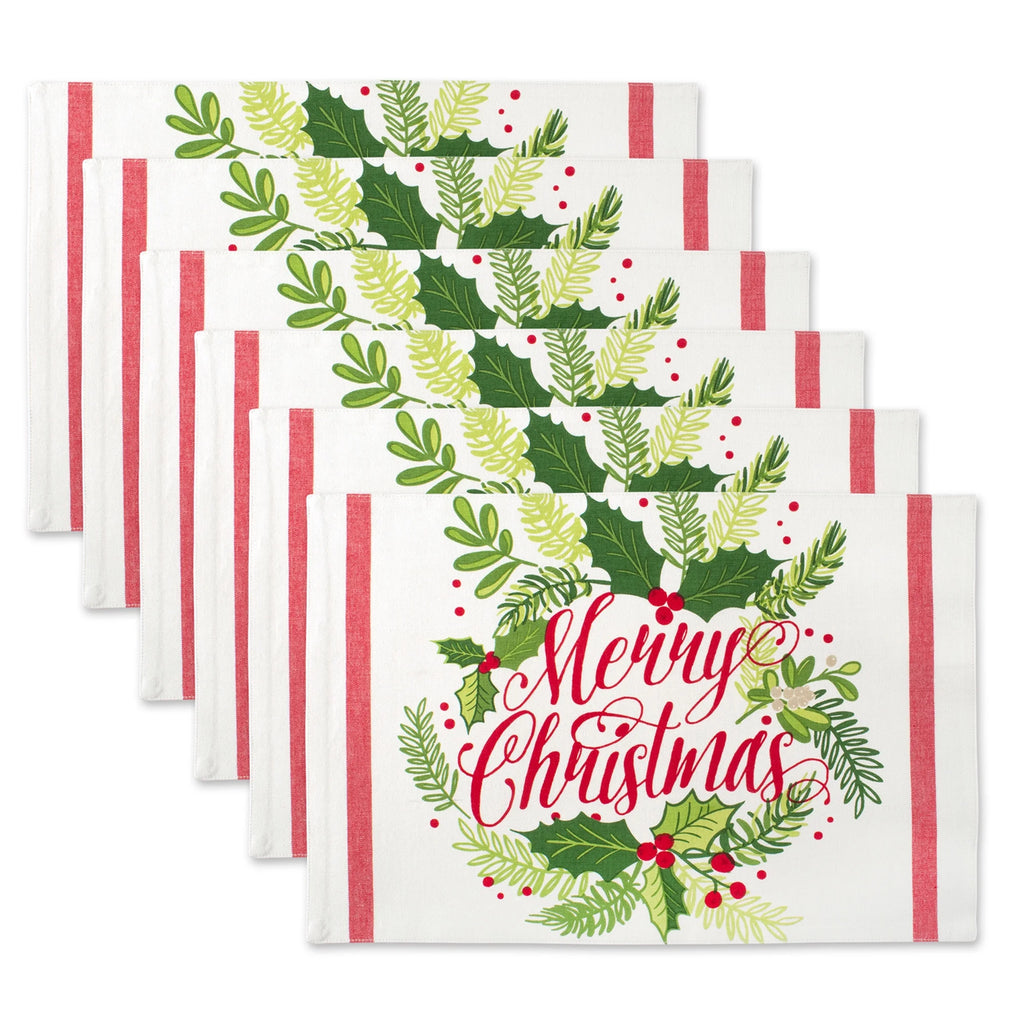 Set of 6 Printed Cotton Placemats I62402