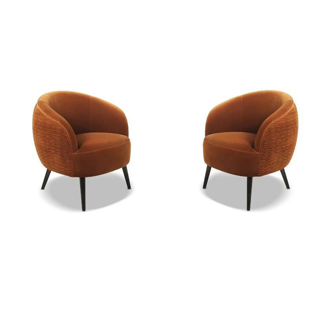 Burnt Orange Barrel Chair Set A13268