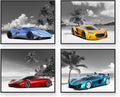 Set of 4 Unframed Black and White Car Posters (8x10in) N381249