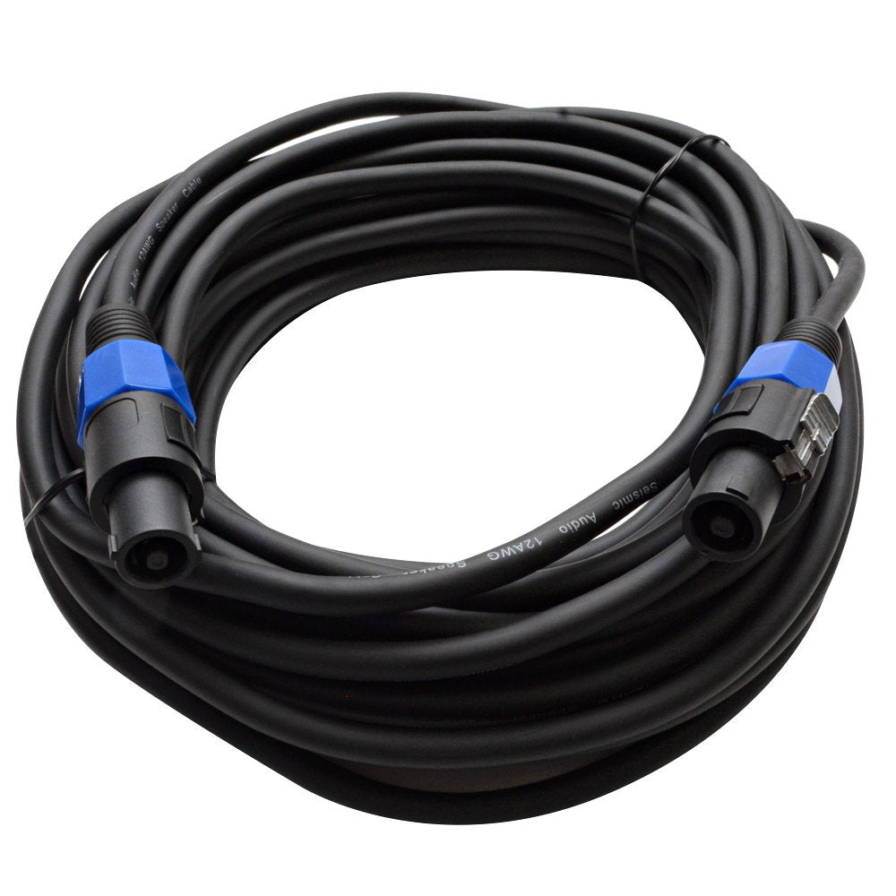 Pair of Dual 12 Inch PA Loudspeakers and 50' Speaker Cables E1971