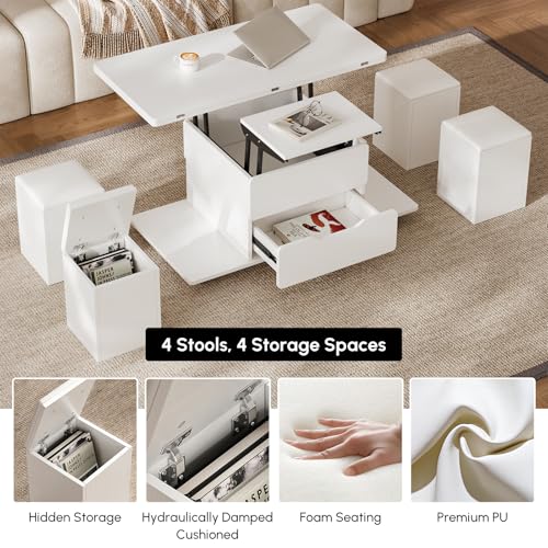 Black Lift-Top Coffee Table with Hidden Storage H789