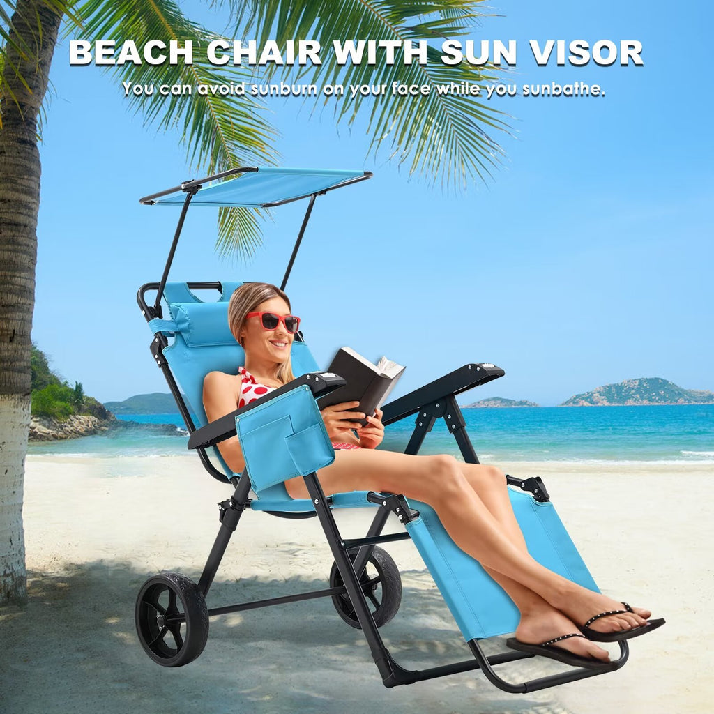 2 in 1 Beach Cart Chair with Shade W262580