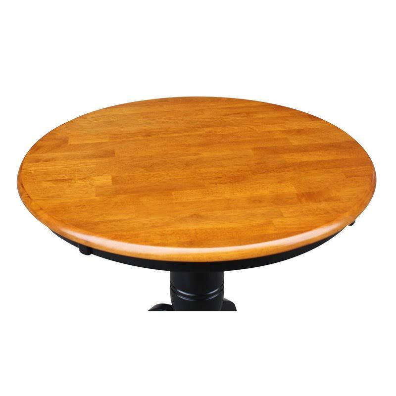 30x22 Round Table in Black and Soft Cherry V5361