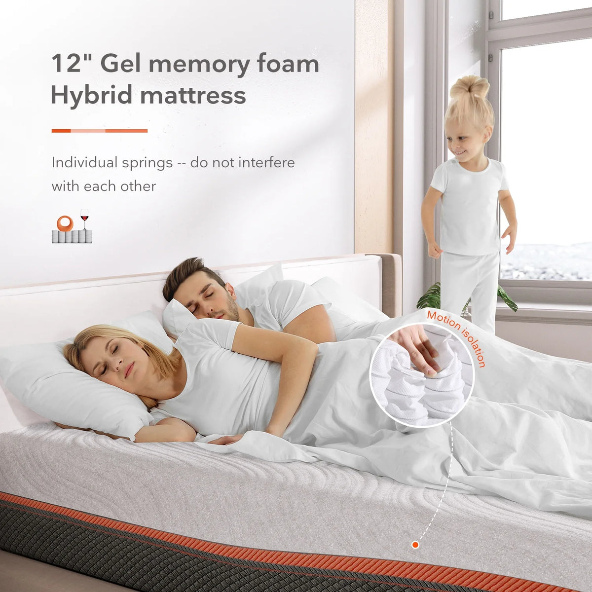 10 Inch Cooling Gel Memory Foam Pocket Spring Hybrid Queen Mattress H9327