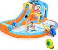 5-in-1 Inflatable Water Slide Park Bounce House with Splash Pool E576