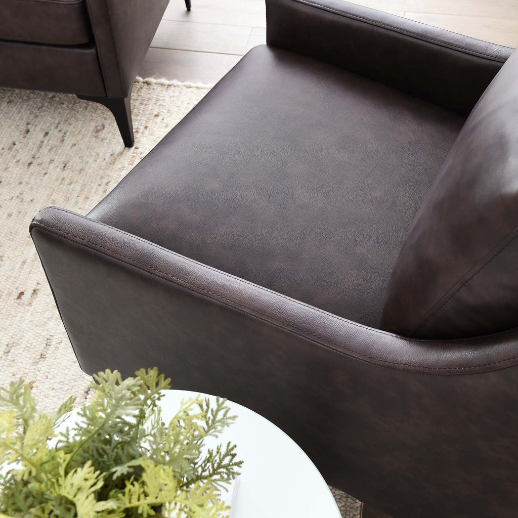 Brown Leather Armchair S9890