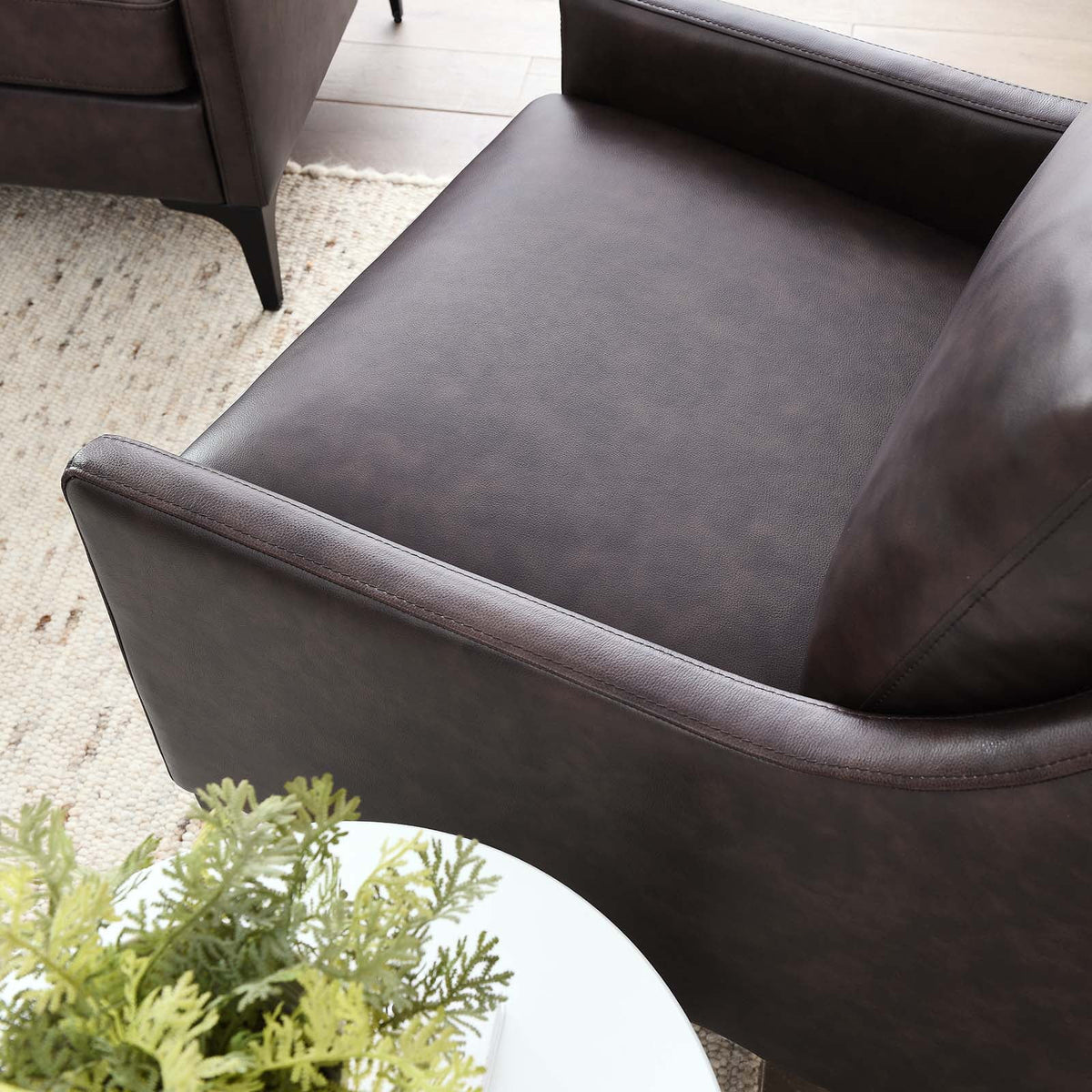 Brown Leather Armchair S9890