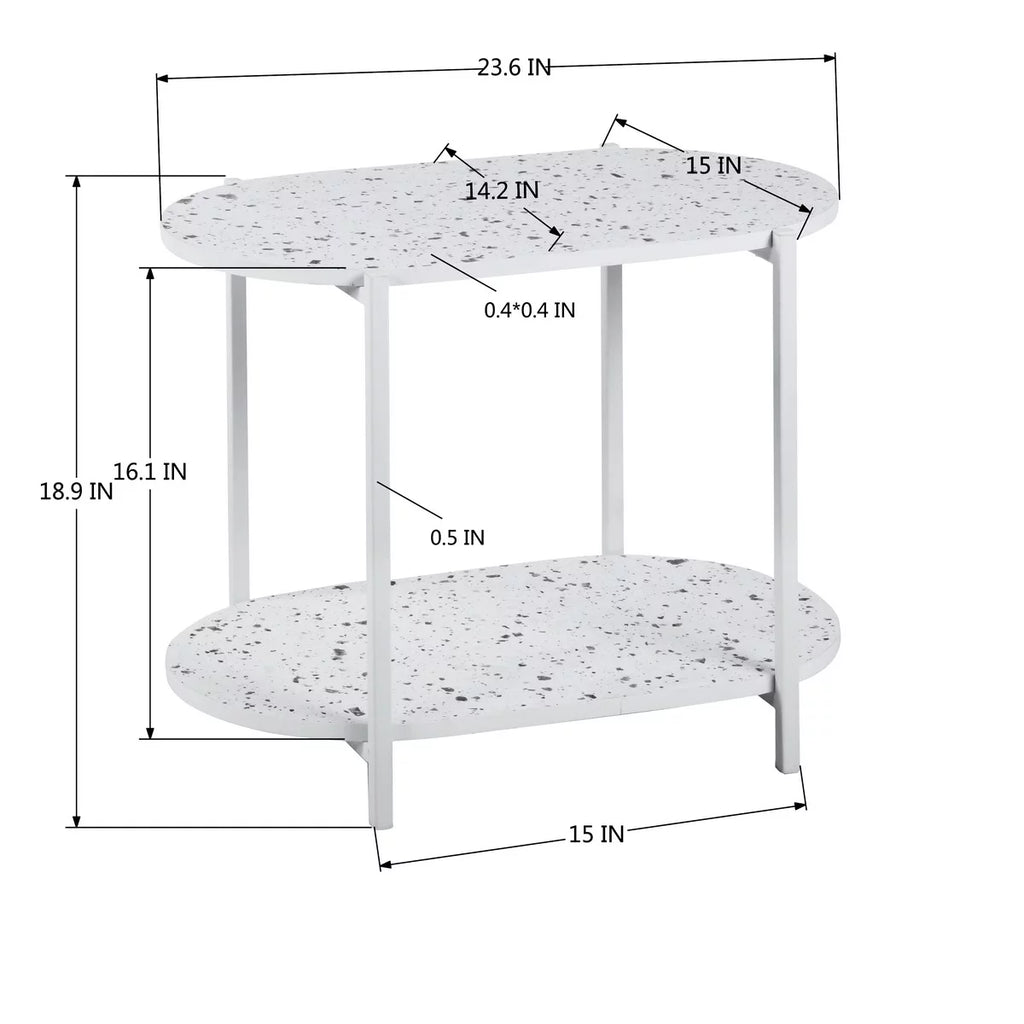 End Table with Wooden Shelf Metal Frame M591691