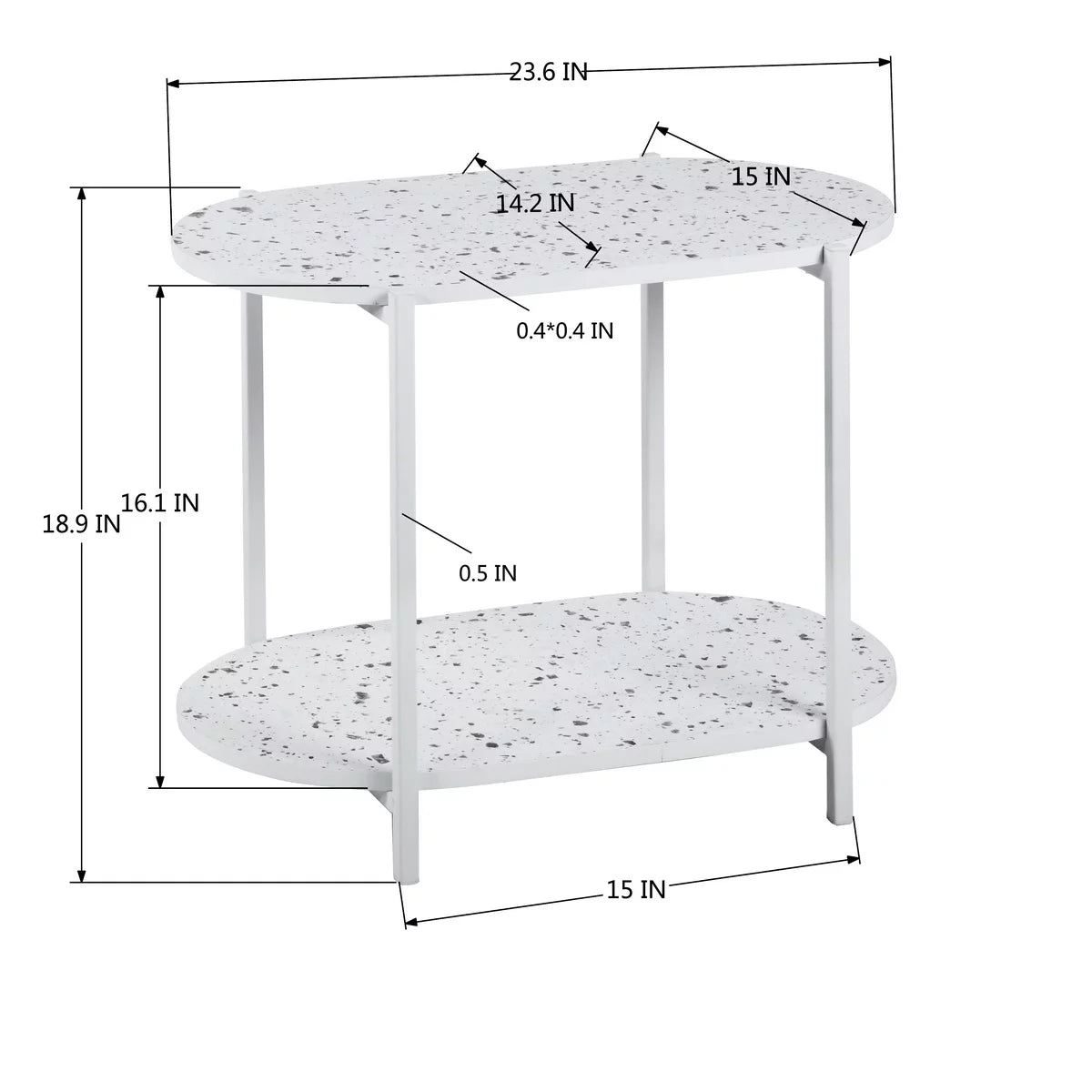 End Table with Wooden Shelf Metal Frame M591691