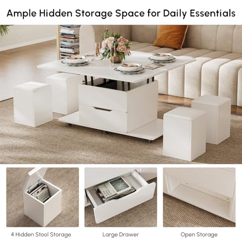 Black Lift-Top Coffee Table with Hidden Storage H789
