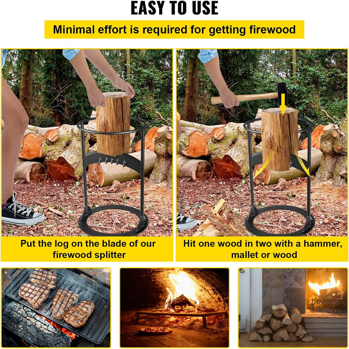 17 x 10.8 Manual Log Splitter, 6.6 Lbs, Q235 Steel, Pack of 2 J760