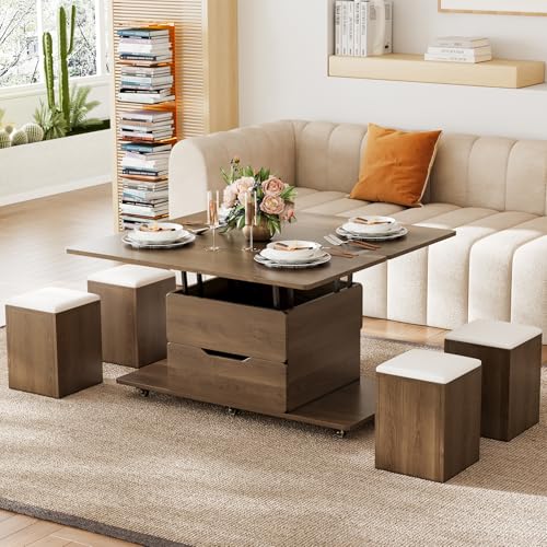 Black Lift-Top Coffee Table with Hidden Storage H789